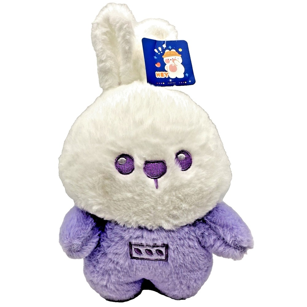 Kawaii White Bunny Rabbit Plush Doll Purple Outfit Stuffed Animal Toy NWT